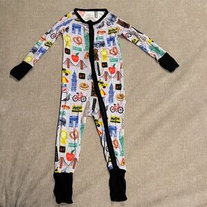 Little Sleepies Multicolor Kids One Piece with Black Trim